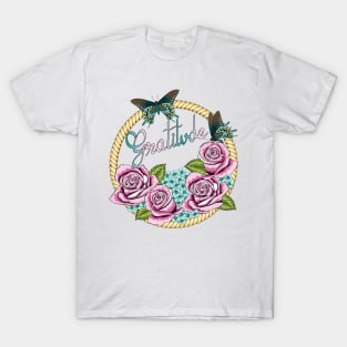 Gratitude - Roses And Hydrangea T-Shirt